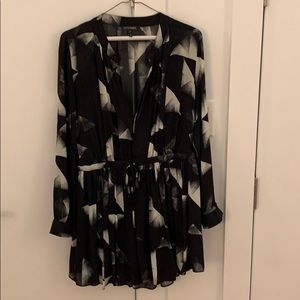 Intermix printed silk dress